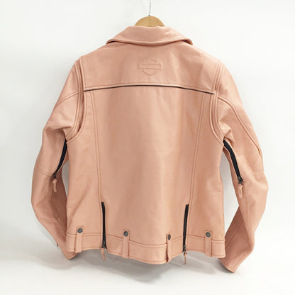 HARLEY DAVIDSON Pink Double Rider Leather Jacket Size L