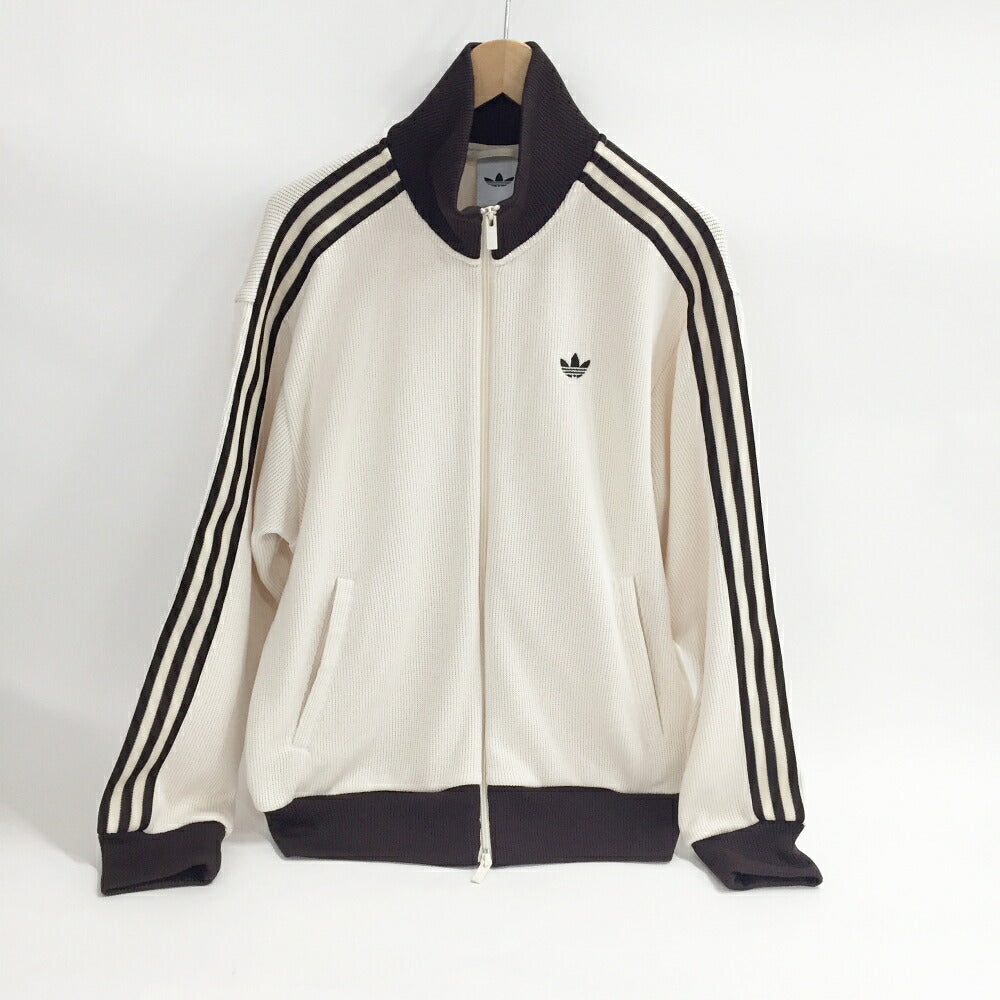 adidas Firebird Knit TT Track Jacket Ivory Brown Size L