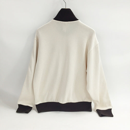 adidas Firebird Knit TT Track Jacket Ivory Brown Size L