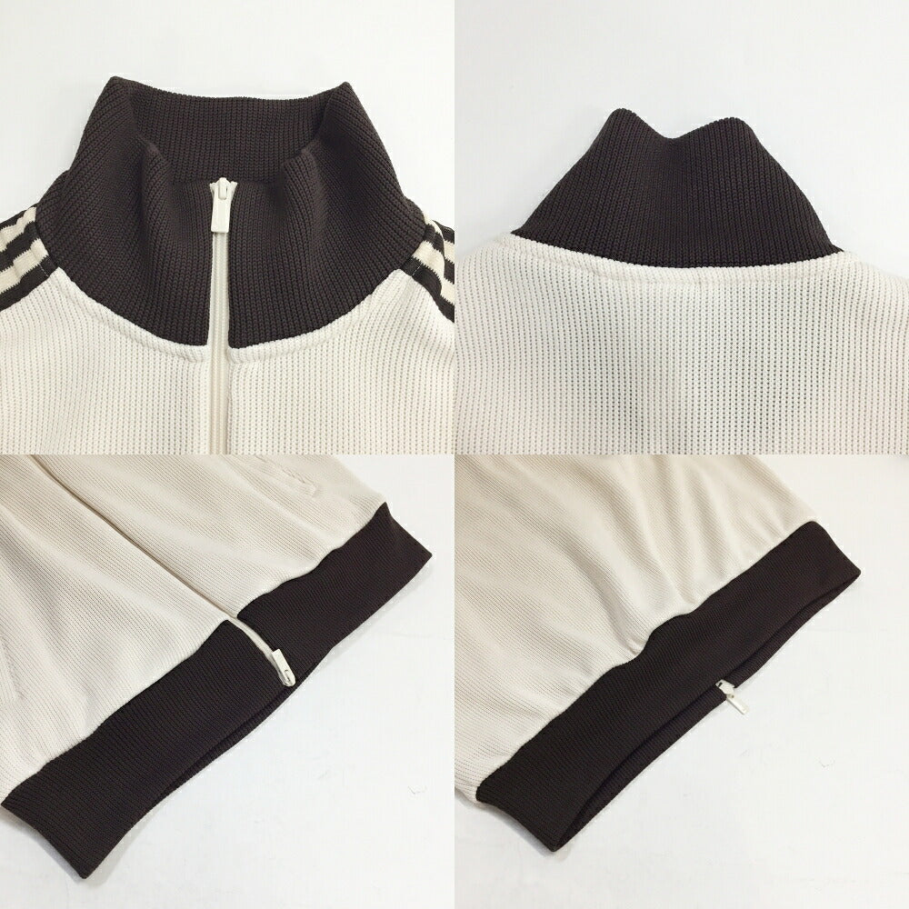 adidas Firebird Knit TT Track Jacket Ivory Brown Size L