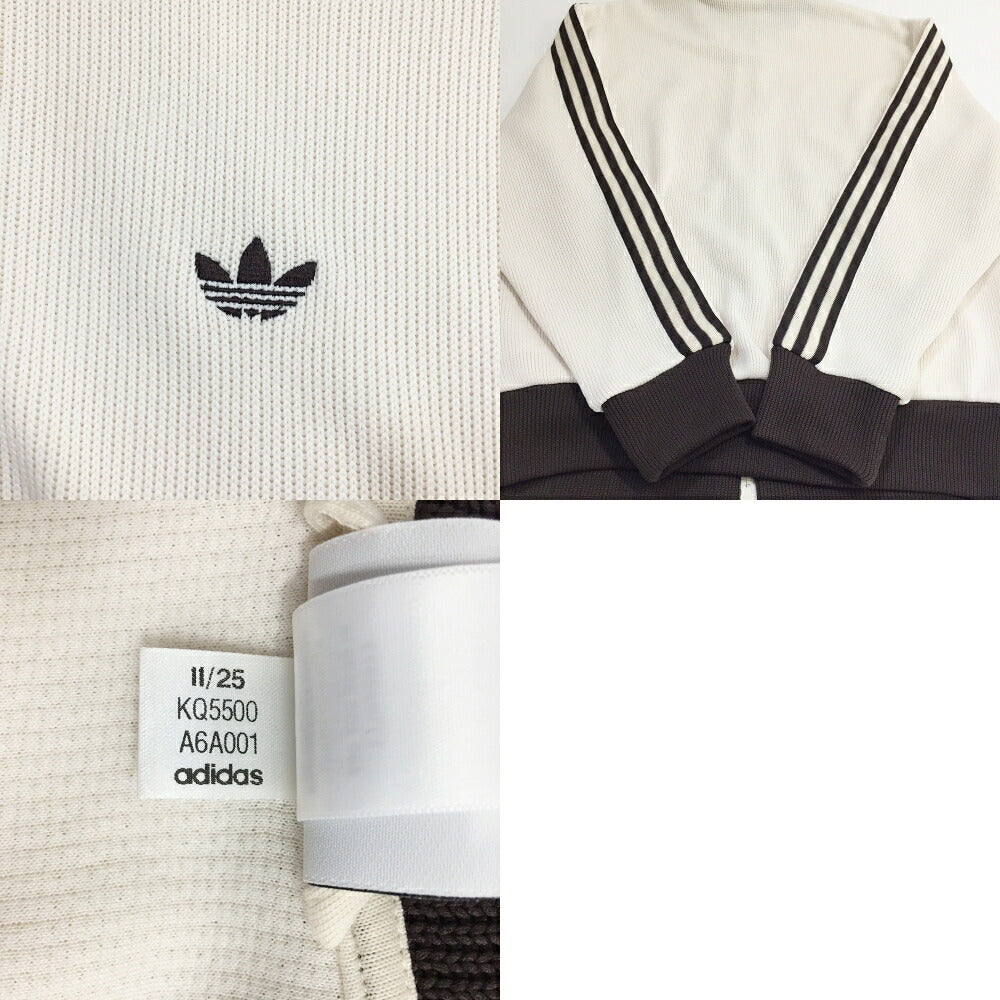 adidas Firebird Knit TT Track Jacket Ivory Brown Size L