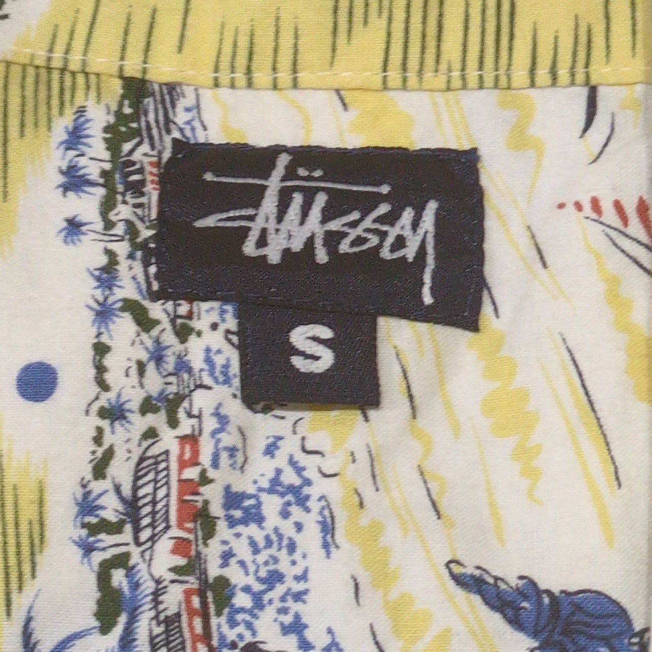 STUSSY 90s Old Stussy Navy Tag Aloha Shirt Multi Size S
