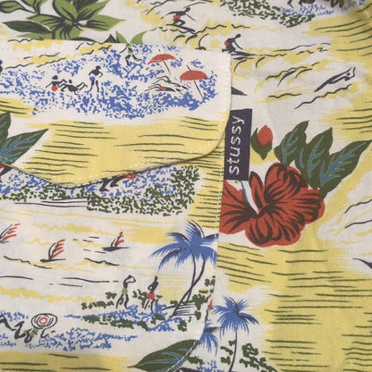 STUSSY 90s Old Stussy Navy Tag Aloha Shirt Multi Size S