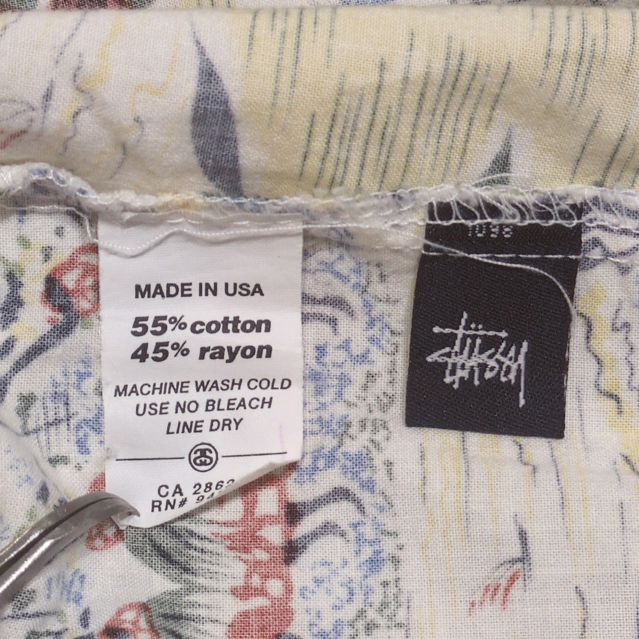 STUSSY 90s Old Stussy Navy Tag Aloha Shirt Multi Size S