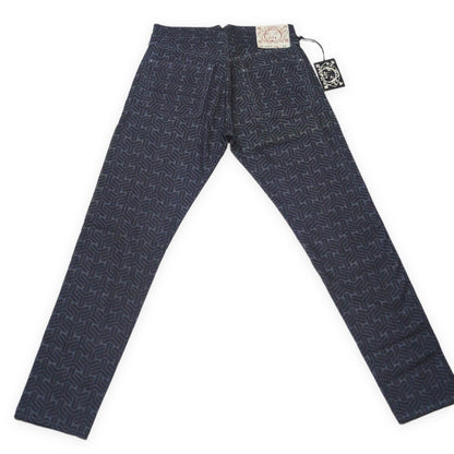 EVISU Lot.5500 Geometric Monogram All-Over Jeans Size 32