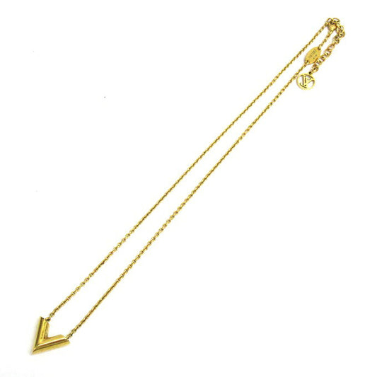 LOUIS VUITTON Essential V Gold Necklace Size ONE SIZE