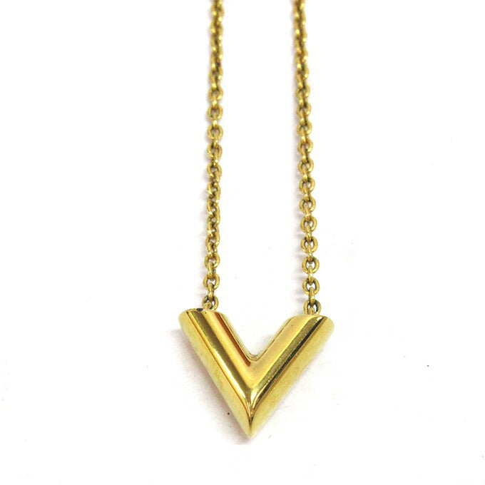 LOUIS VUITTON Essential V Gold Necklace Size ONE SIZE