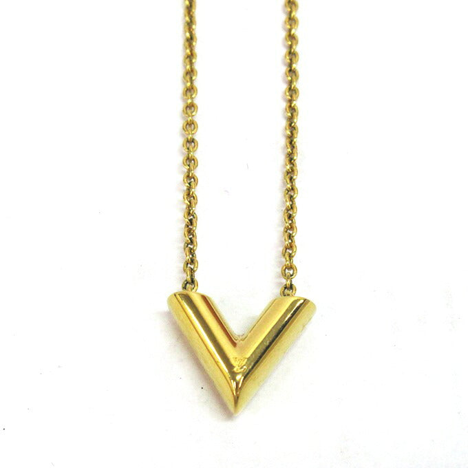 LOUIS VUITTON Essential V Gold Necklace Size ONE SIZE