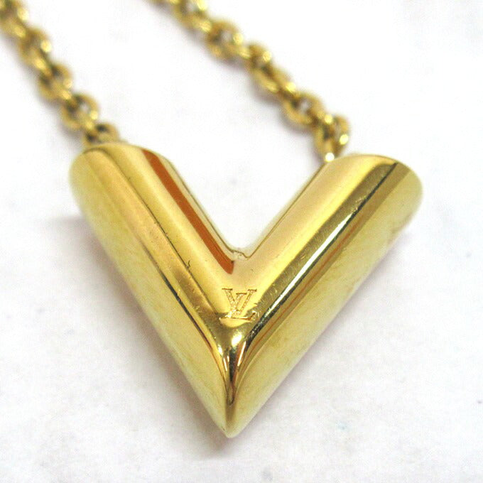 LOUIS VUITTON Essential V Gold Necklace Size ONE SIZE