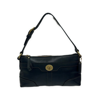 COACH Leather Turnlock Shoulder Bag Black Size ONE SIZE