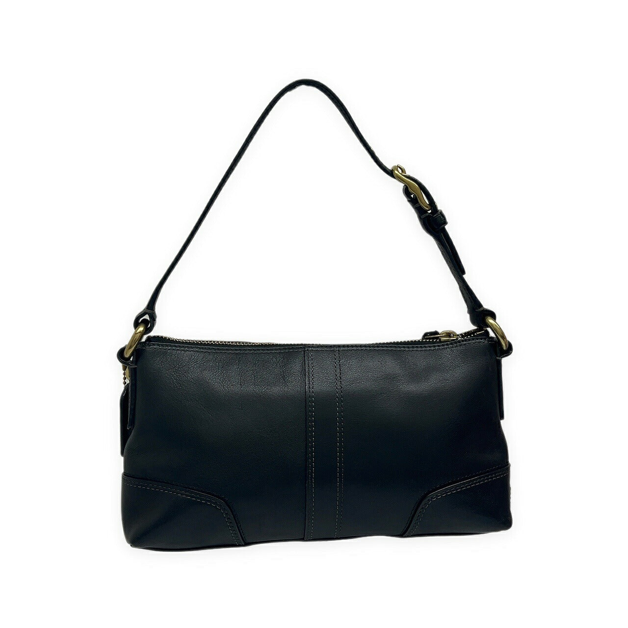 COACH Leather Turnlock Shoulder Bag Black Size ONE SIZE