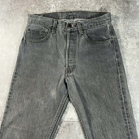 LEVI'S 80's 501 Pre-Dyed Black Denim Jeans USA Made Size W29