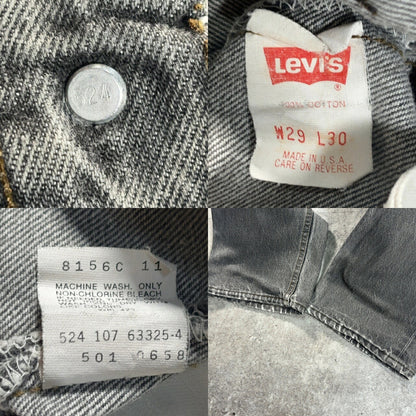 LEVI'S 80's 501 Pre-Dyed Black Denim Jeans USA Made Size W29