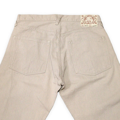 EVISU Lot.2020 Button Fly Cotton Pants Beige Size 34