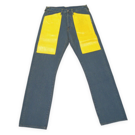 EVISU Lot.0331 Yellow Paint Seagull Jeans Multi Size 30