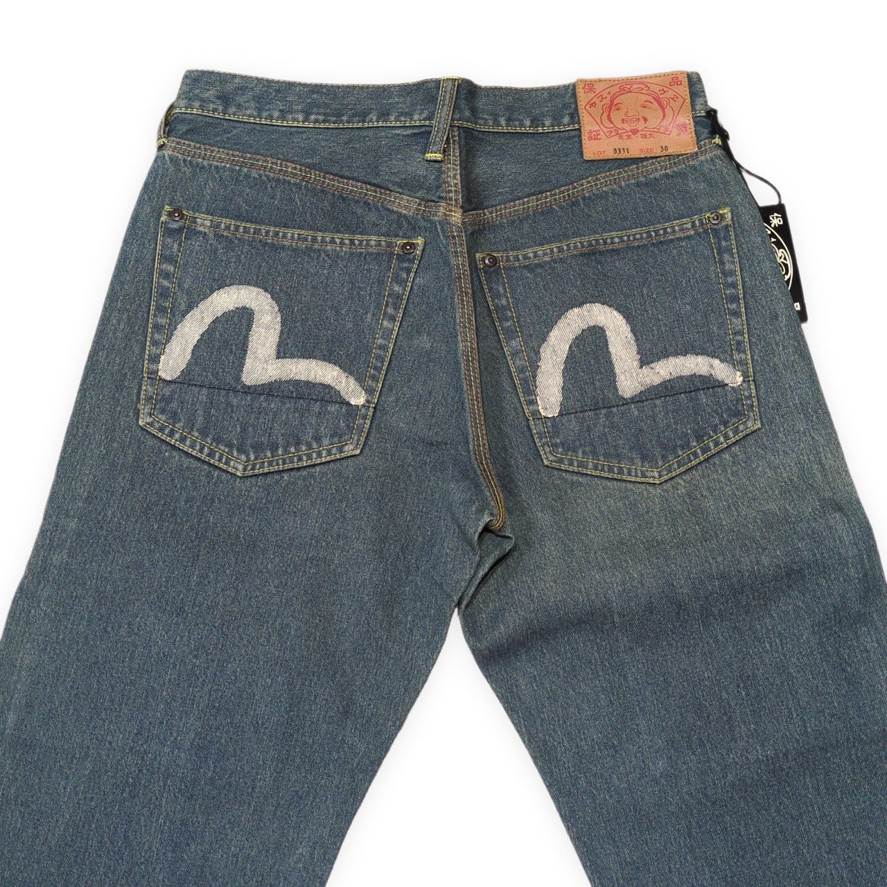 EVISU Lot.0331 Yellow Paint Seagull Jeans Multi Size 30