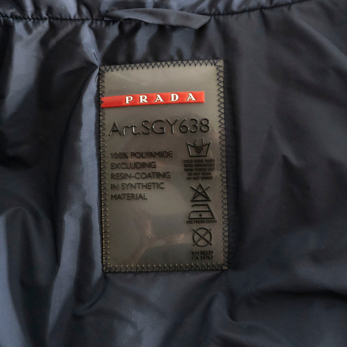 PRADA SPORT Navy Padded Nylon Jacket Blue Size 25060035