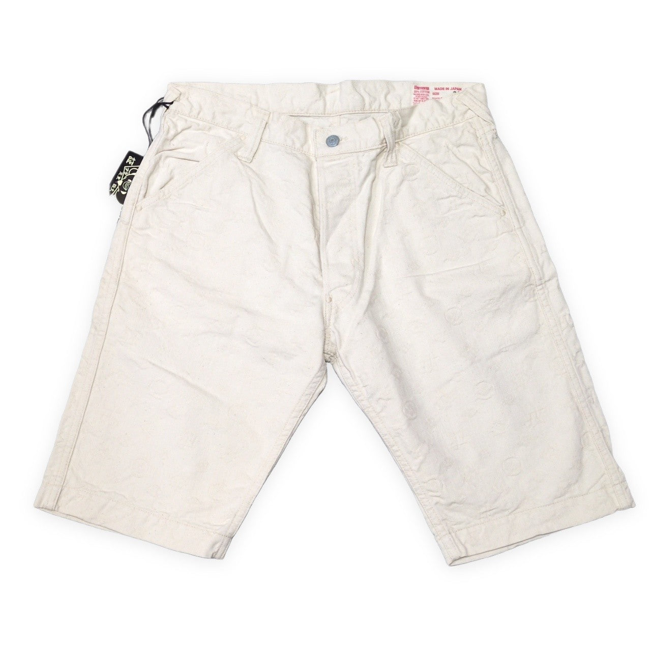 EVISU Monogram Jacquard White Shorts Size 34
