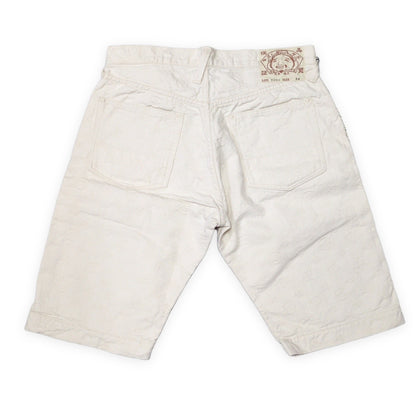 EVISU Monogram Jacquard White Shorts Size 34