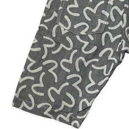 EVISU 5500 Jacquard Seagull Denim Shorts Gray Size 34S