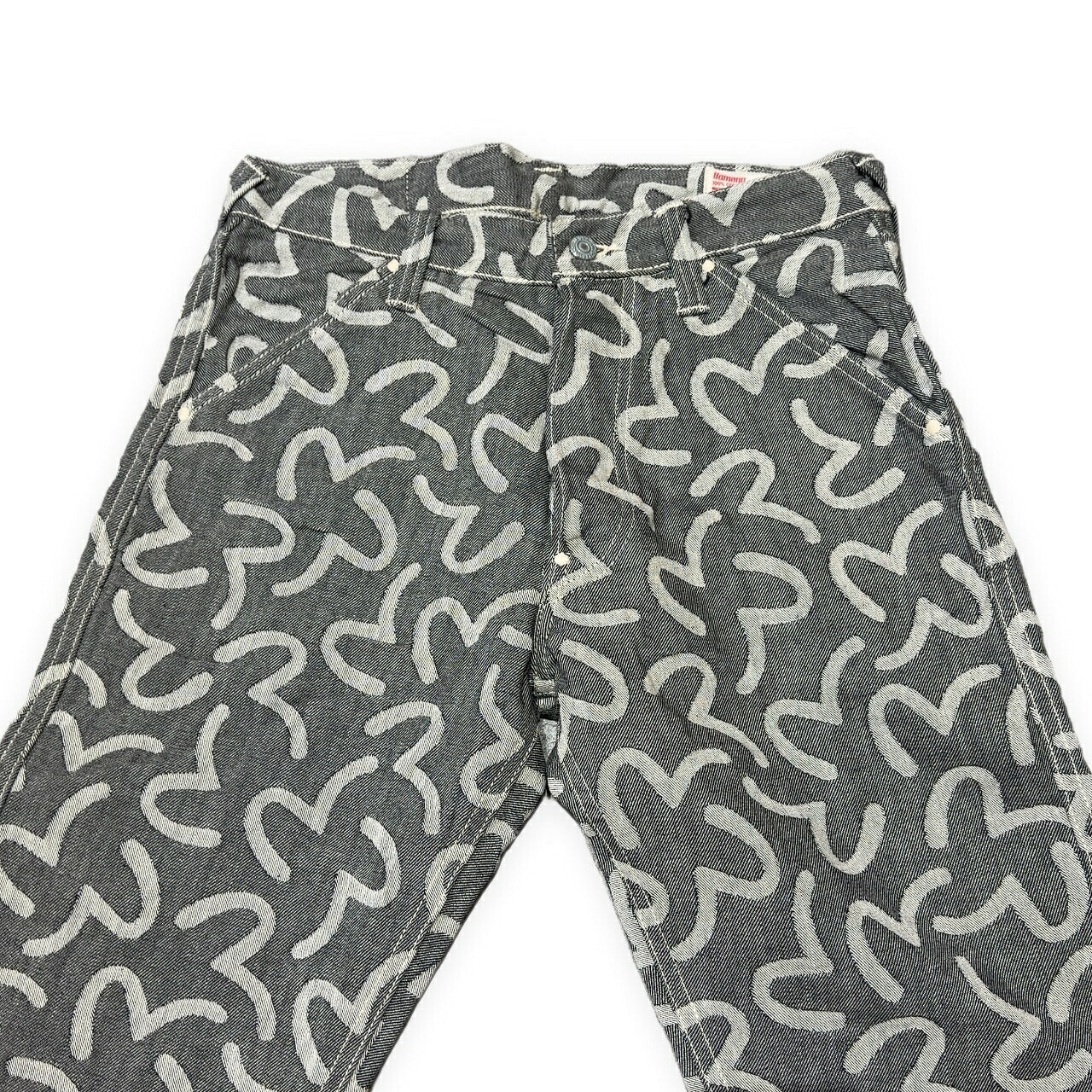 EVISU yamane 5500 Seagull Jacquard All-Over Jeans Size 32
