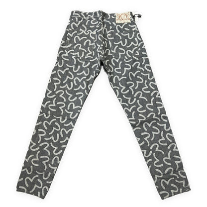 EVISU yamane 5500 Seagull Jacquard All-Over Jeans Size 32