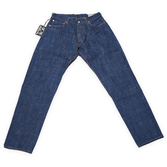 EVISU Lot.2111 Credit Leather Patch Cinch Jeans Blue Size 35