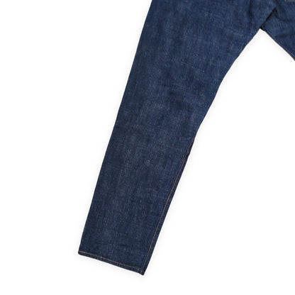 EVISU Lot.2111 Credit Leather Patch Cinch Jeans Blue Size 35