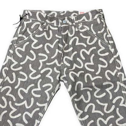 EVISU 5500 Jacquard Seagull Denim Gray Size 30