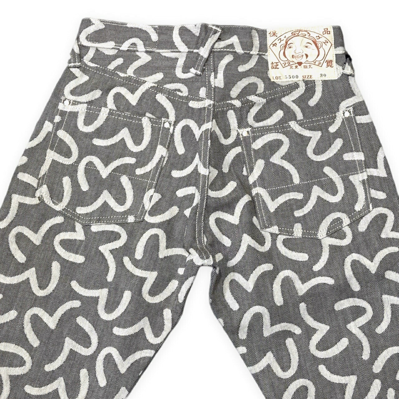 EVISU 5500 Jacquard Seagull Denim Gray Size 30