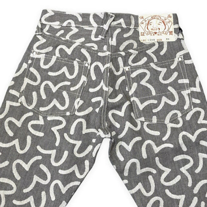 EVISU 5500 Jacquard Seagull Denim Gray Size 30