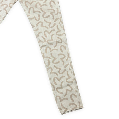 EVISU 5500 Jacquard Seagull Pattern Jeans Beige Size 28