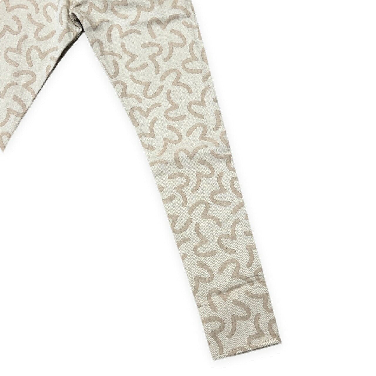 EVISU 5500 Jacquard Seagull Pattern Jeans Beige Size 28