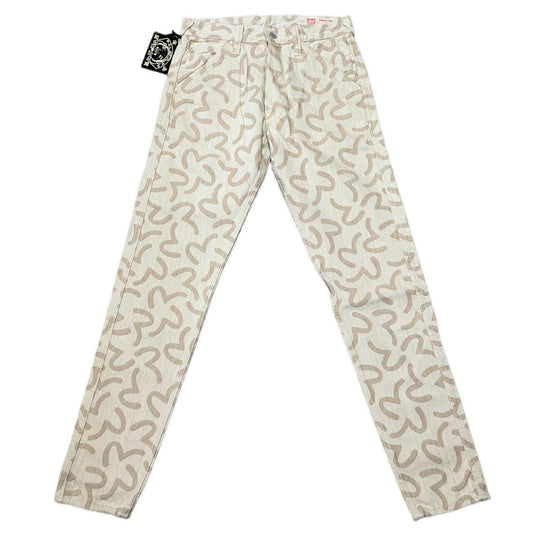 EVISU 5500 Seagull Jacquard Denim Jeans Beige Size 30