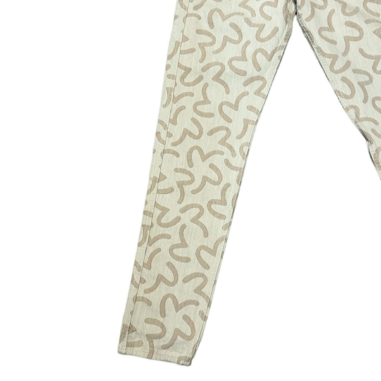 EVISU 5500 Seagull Jacquard Denim Jeans Beige Size 30
