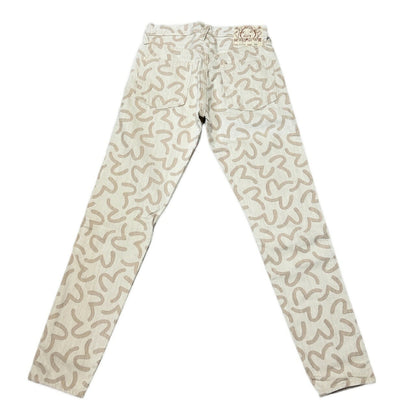 EVISU 5500 Seagull Jacquard Denim Jeans Beige Size 30