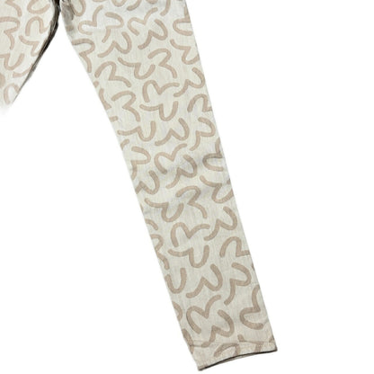 EVISU 5500 Seagull Jacquard Denim Jeans Beige Size 30