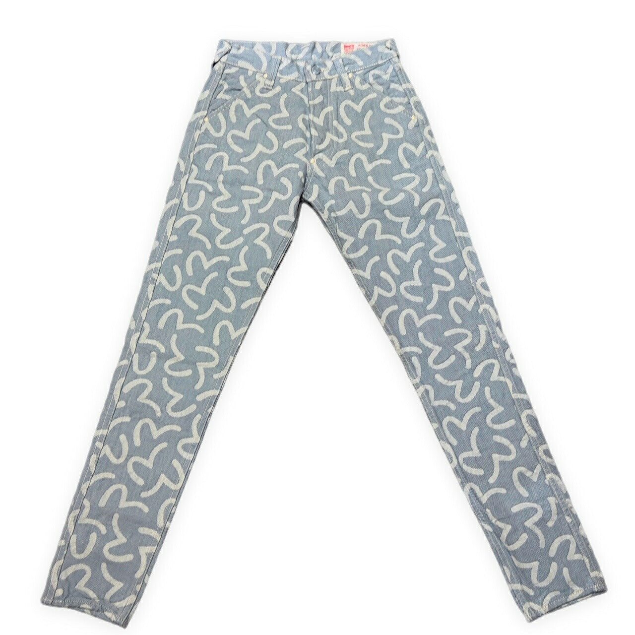 EVISU 5500 Jacquard Seagull All-Over Pattern Jeans Size 28