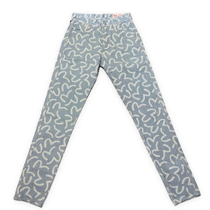 EVISU 5500 Jacquard Seagull All-Over Pattern Jeans Size 28