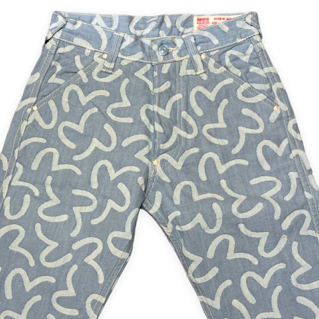 EVISU 5500 Jacquard Seagull All-Over Pattern Jeans Size 28