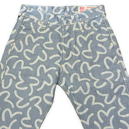 EVISU 5500 Jacquard Seagull All-Over Pattern Jeans Size 28