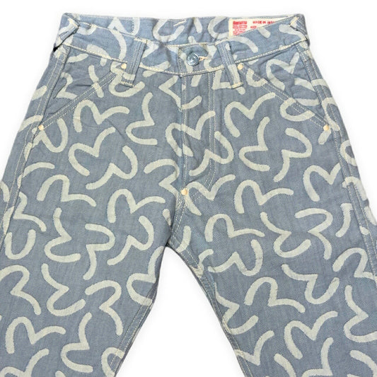 EVISU 5500 Jacquard Seagull All-Over Pattern Jeans Size 28