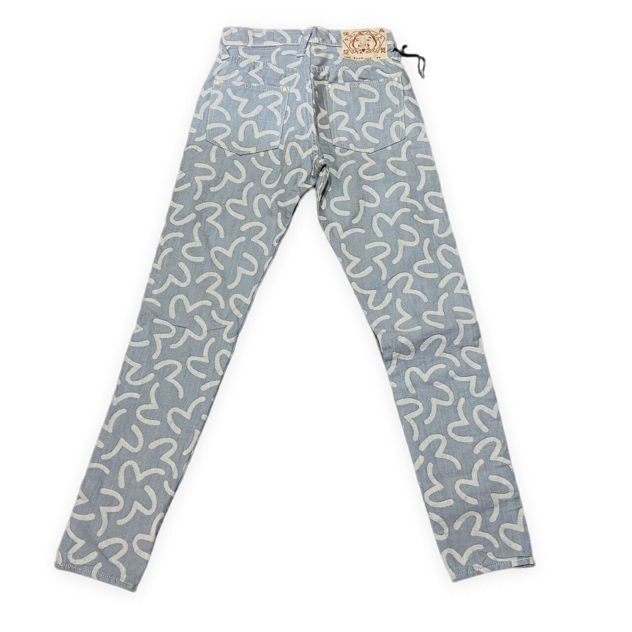 EVISU 5500 Jacquard Seagull All-Over Pattern Jeans Size 28