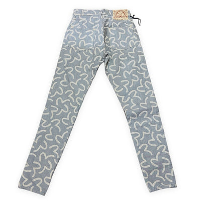 EVISU 5500 Jacquard Seagull All-Over Pattern Jeans Size 28