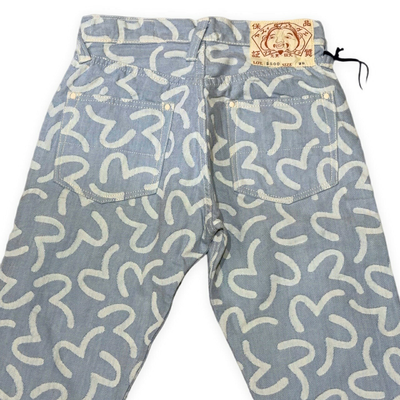 EVISU 5500 Jacquard Seagull All-Over Pattern Jeans Size 28
