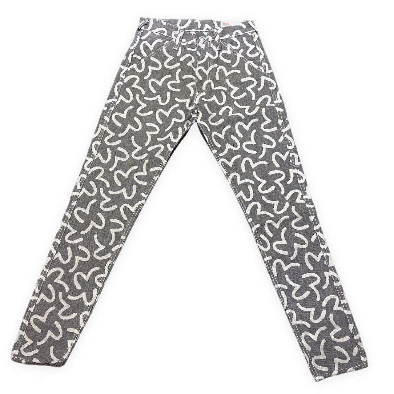 EVISU 5500 Jacquard Seagull Denim Jeans Gray Size 30