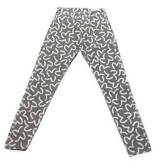 EVISU 5500 Jacquard Seagull Denim Jeans Gray Size 30