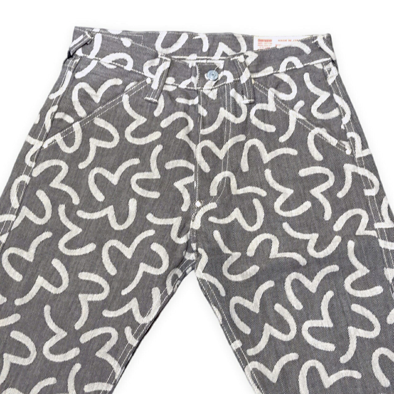 EVISU 5500 Jacquard Seagull Denim Jeans Gray Size 30