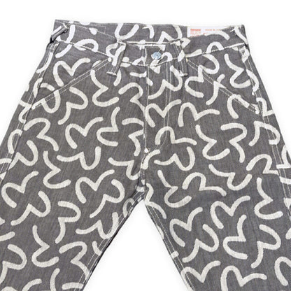 EVISU 5500 Jacquard Seagull Denim Jeans Gray Size 30