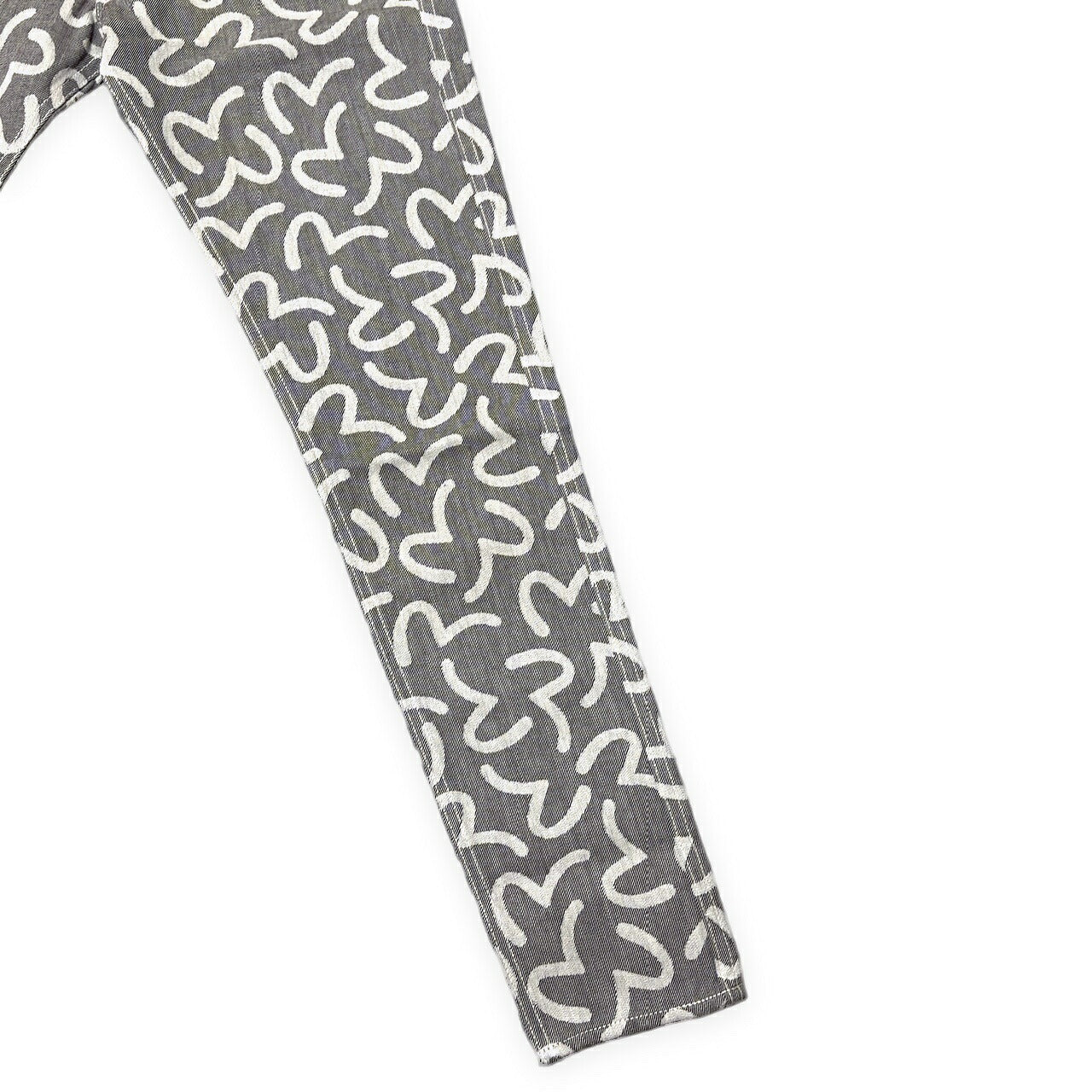 EVISU 5500 Jacquard Seagull Denim Jeans Gray Size 30